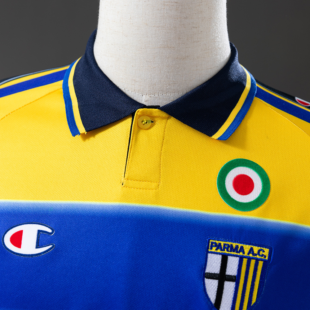 Parma Calcio 1999/00 Home Long Sleeve Retro Jersey – Vintage Replica Football Soccer Shirt – S–XXL