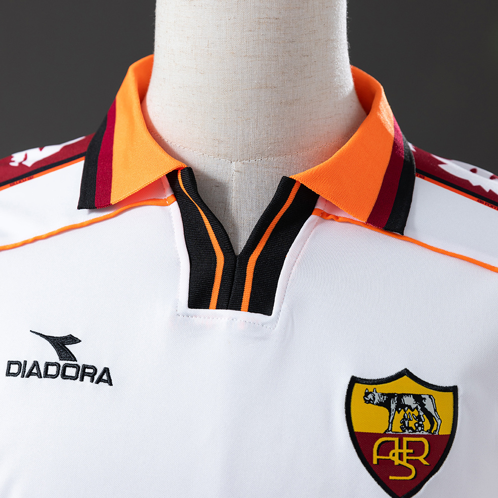 Roma 1998/99 Away Long Sleeve Retro Jersey – Vintage Replica Football Soccer Shirt – S–XXL