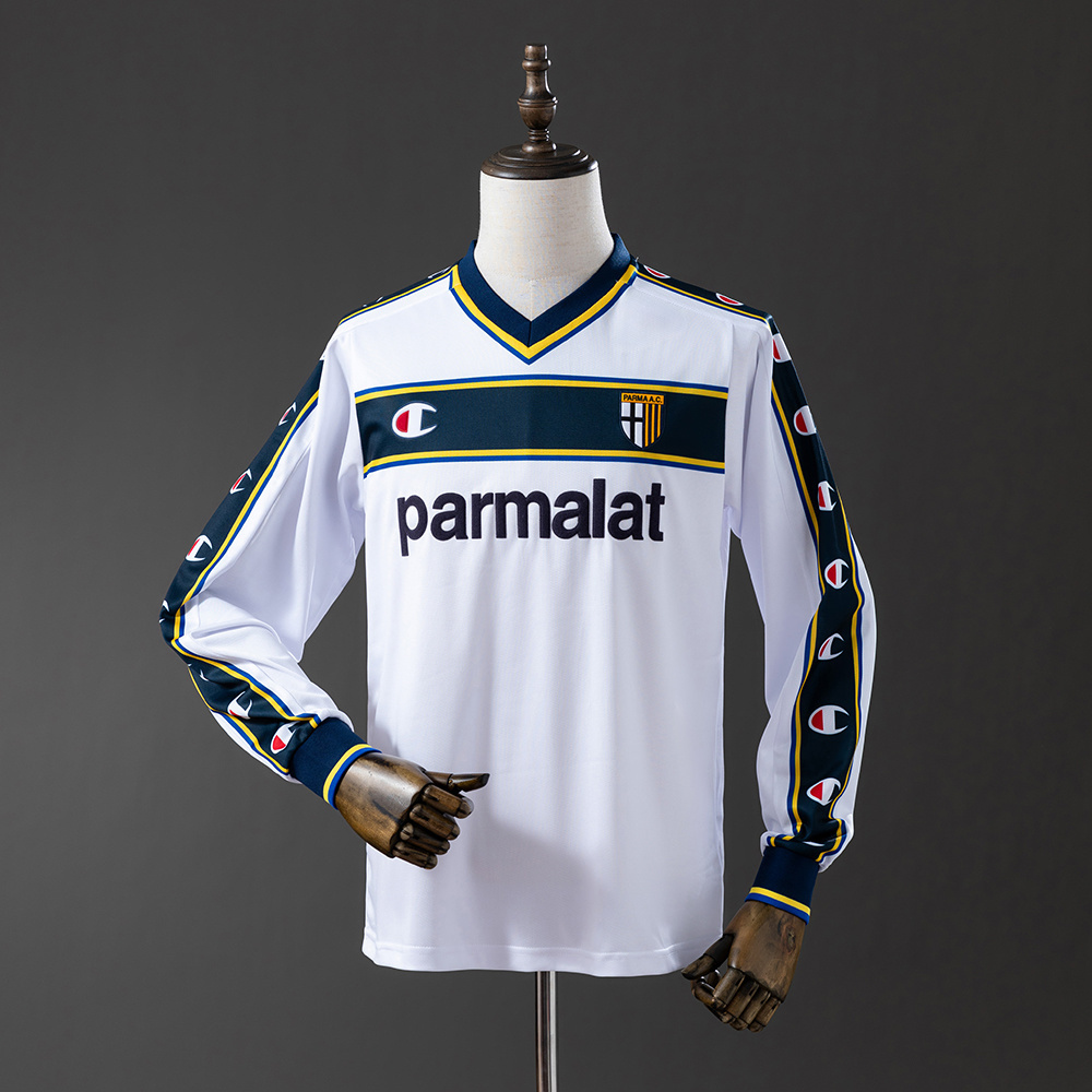Parma Calcio 2002/03 Away Long Sleeve Retro Jersey – Vintage Replica Football Soccer Shirt – S–XXL