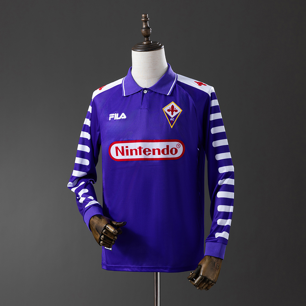 Fiorentina 1998 Home Long Sleeve Retro Jersey – Vintage Replica Football Soccer Shirt – S–XXL
