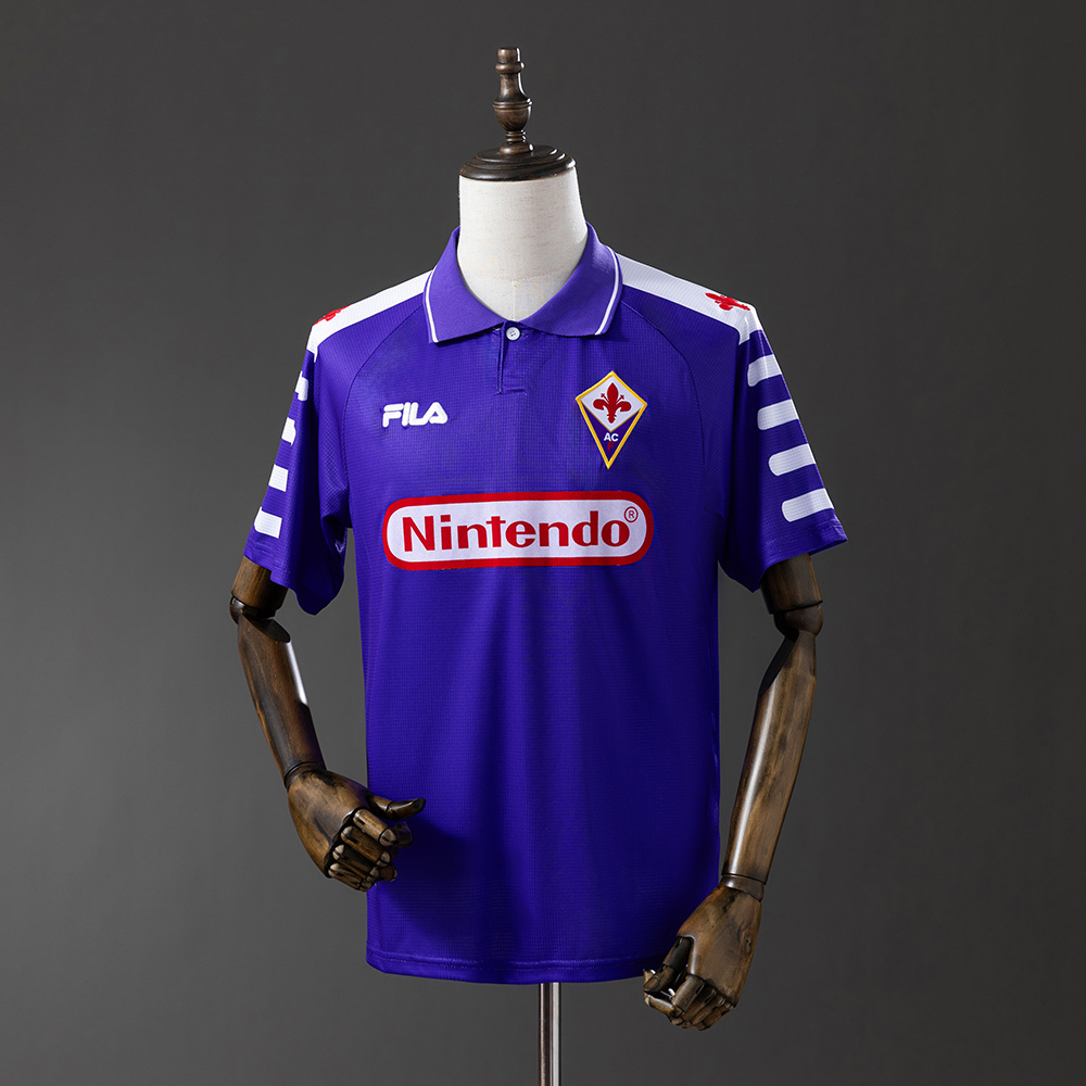 Fiorentina 1998 Home Retro Jersey – Vintage Replica Football Soccer Shirt – S–XXL