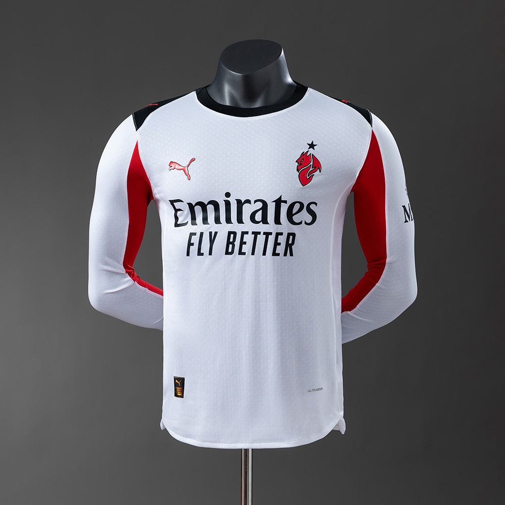 AC Milan 25/26 Away Player Version Long Sleeve Jersey – Replica Football Soccer Shirt – S–3XL