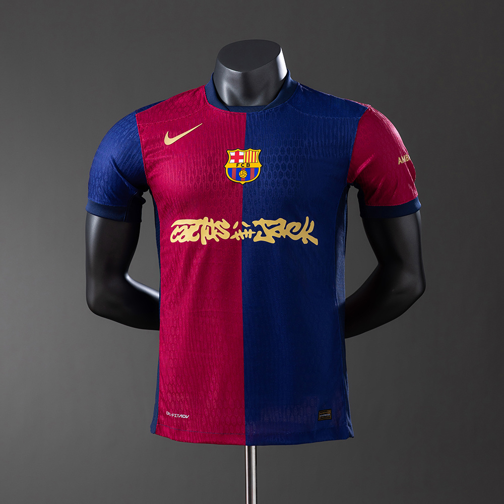 Barcelona 24/25 Home x Travis Scott Player Version Jersey – Replica Football Soccer Shirt – S–3XL
