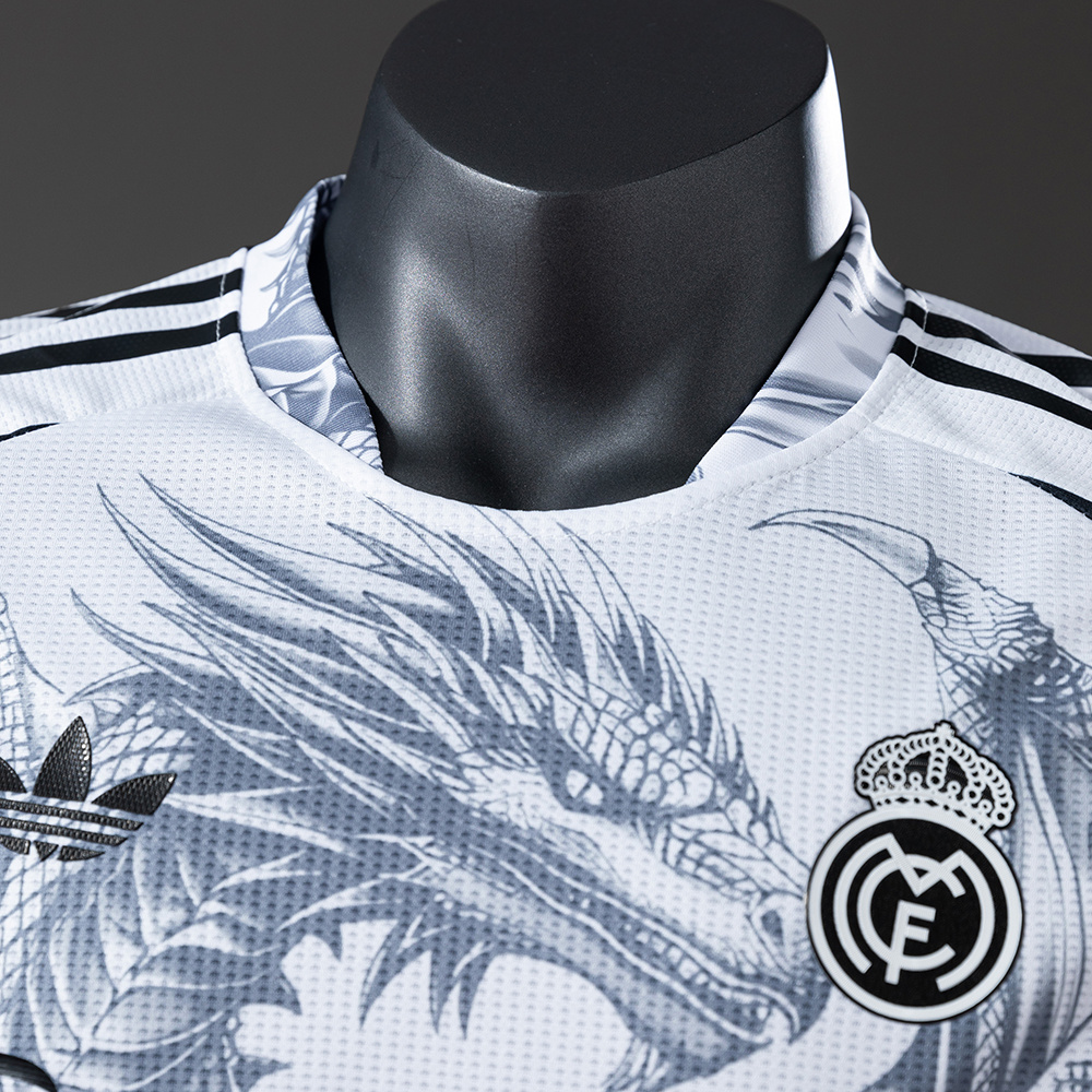 Real Madrid 25/26 White Dragon Horse Player Version Jersey – Replica Football Soccer Shirt – S–3XL