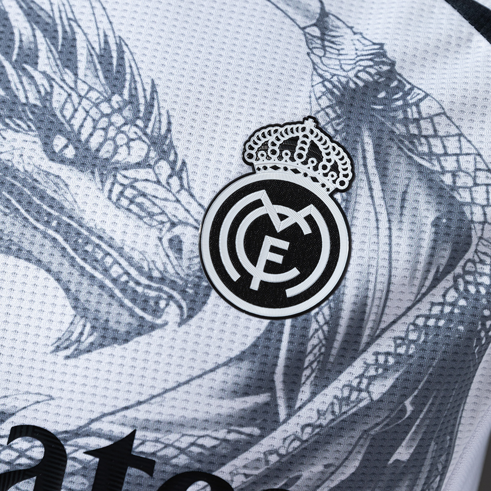 Real Madrid 25/26 White Dragon Horse Player Version Jersey – Replica Football Soccer Shirt – S–3XL