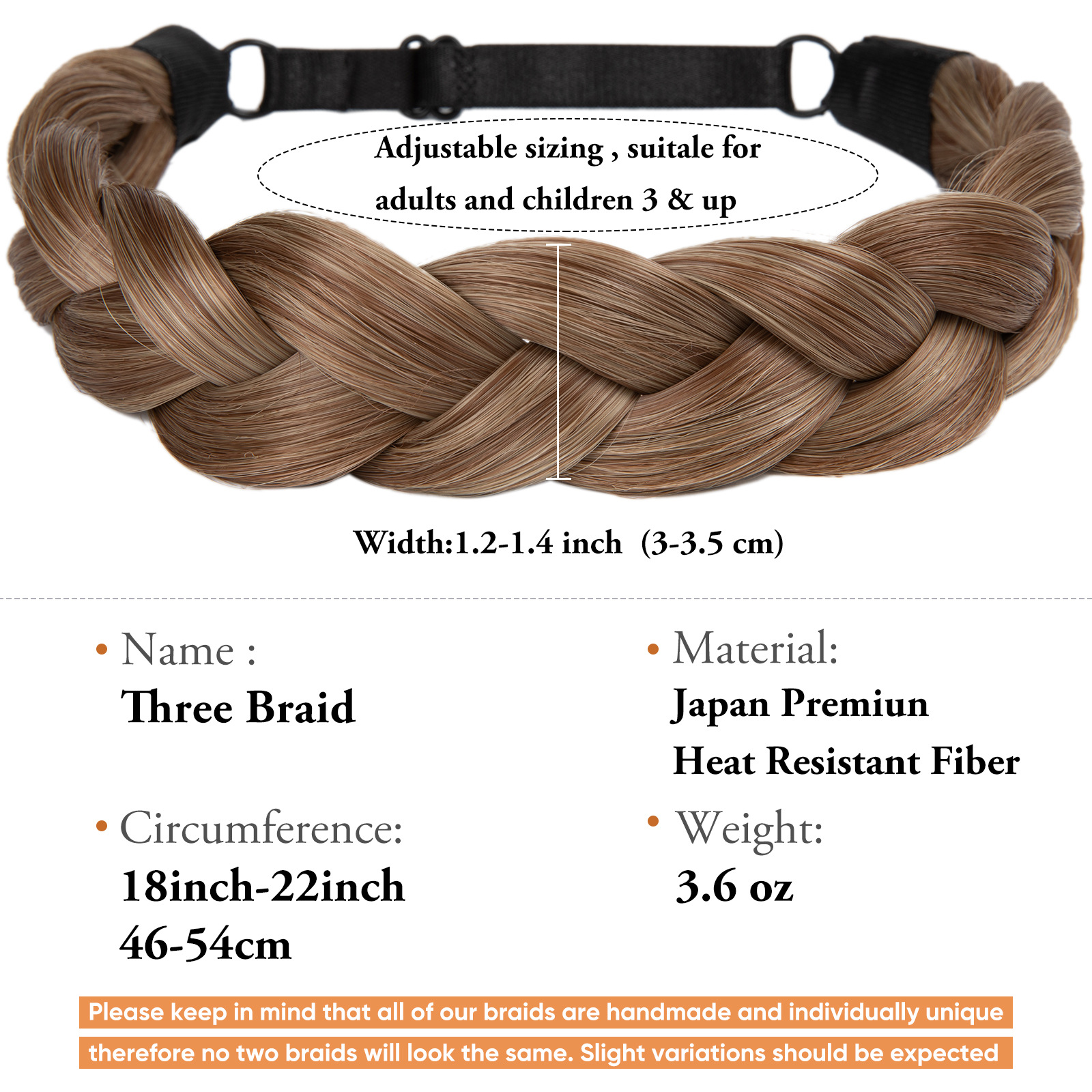 Hair braided headband soft&comfortable versatile fish braid wig