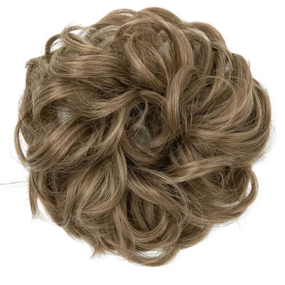 Wig, female headband, elastic, fluffy, natural, curly hair bun hairstyle