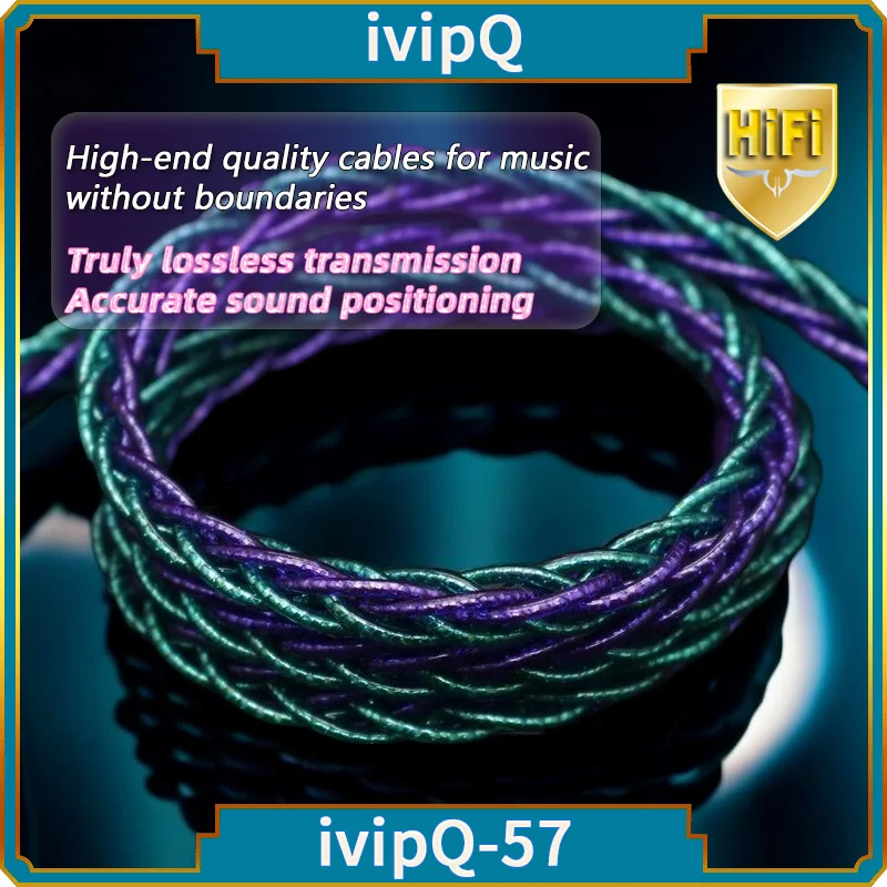 ivipQ-57 DIY Flagship HIFI 8 Core Headphone Upgrade Cable With 2.5/3.5mm/4.4mm 4PIN XLR For Sennheiser HD650 HD800 HIFIMAN ANAND