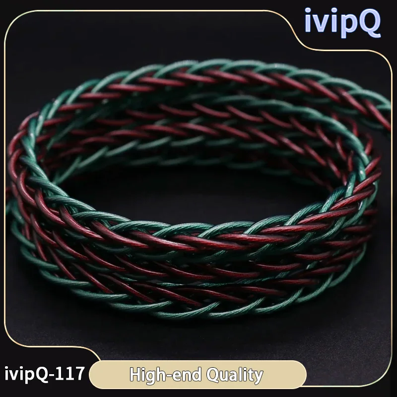 ivipQ-117 8 Core OFC and 7N OCC Mix High-end Earphones Upgrade Cable With L-Type Modular Plugs 3-in-1,For AKG N5005 Fiio Fh7