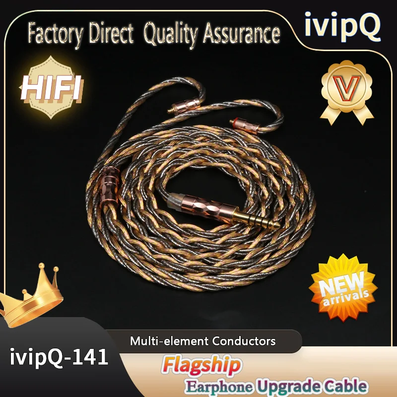 ivipQ-141 6 Core Golden Ratio Special Weaving Technology Earphone Cable MMCX 2Pin for N5005 MK4 Legacy2 Blessing3 Variations MK4 F1