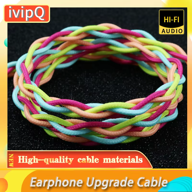 ivipQ-163 4 Core Multiple Colors Annealing High Conductivity OCC Silver Plating Litz IEM Earphone Cable With 3.5/4.4mm 2PIN/MMCX/QDC