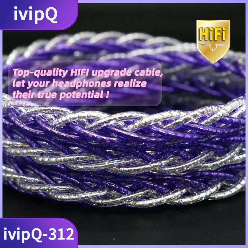 ivipQ 312 Flagship High-end 8 Core Headphone Replacing Cable With 3.5mm/4.4mm 4PIN XLR For HD560 HD650 HD700 HD800 HIFIMAN ANAND