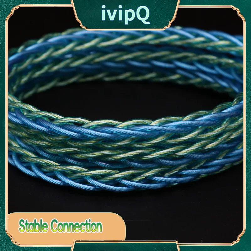 ivipQ-129 8 Core Gold Silver Palladium Graphene Silver Plating IEM Earphone Cable 2.5/3.5mm/4.4mm MMCX 0.78 2PIN IE900 N5005 For F1