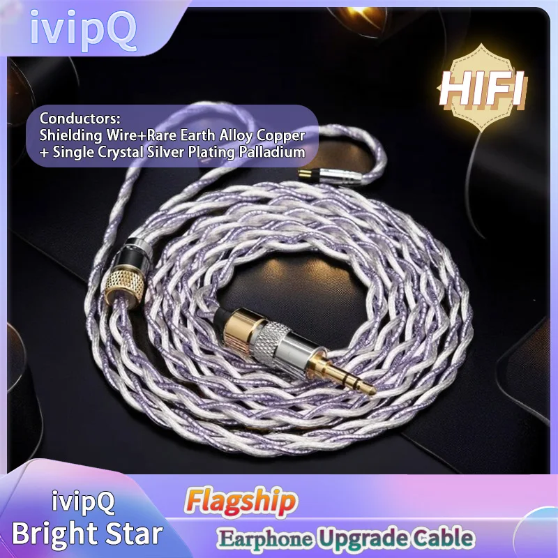 ivipQ-Bright Star Flagship LIZT 4 Core Shielding Wire Earphone Upgrade Cord With2.5mm/3.5mm/4.4mm/4PINXLR For IE900 MMCX/2PIN 0.78/QDC/N5005