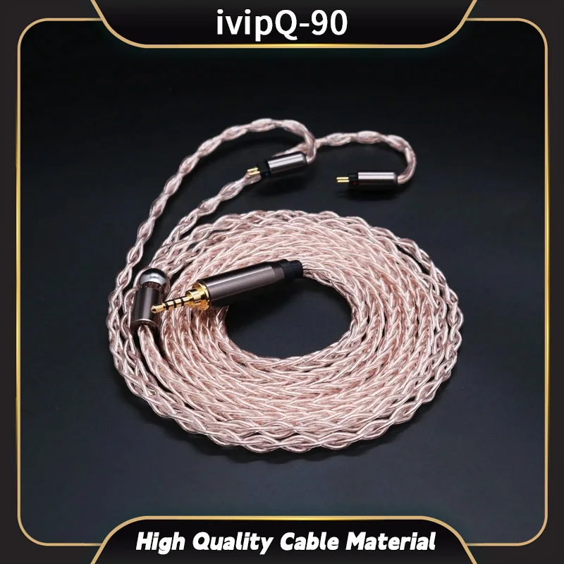 ivipQ-90 8 Core Litz High-Purity 7N OCC 2Pin 0.78mm MMCX QDC With 2.5/3.5/4.4mm HiFi Earphone Upgrade Cable for Shure SE215 S8 KXXS