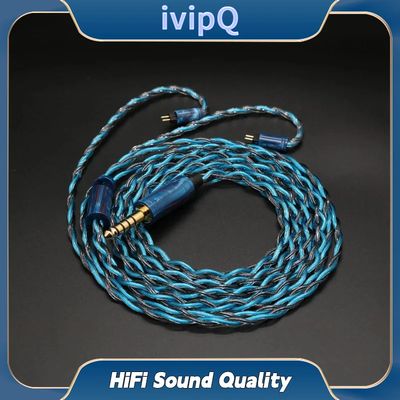 ivipQ-135 4 Cores Graphene Alloy Silver Plated Wire MMCX 0.78mm 2 PIN QDC TFZ Replacement Earphone Cable Audio Upgrade Cable