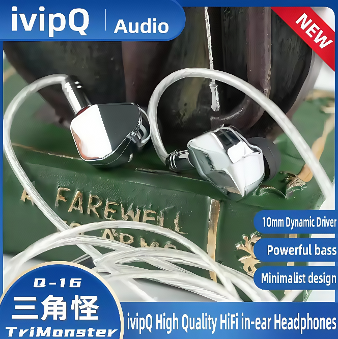 IVIPQ Trimonster HIFI Dynamic Coil In-ear Headphones, 1DD Unit × Stainless Steel Cavity, 2-Pin 4.4mm Balanced Cable