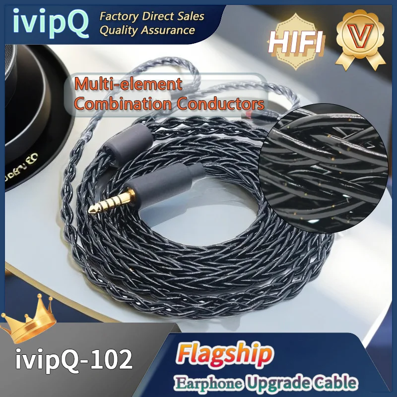 ivipQ-102 Flagship Line Five Elements High-end Earphone Upgrade Cable With 3.5mm/2.5mm/4.4mm MMCX/0.78mm 2Pin For AKG F1 MK4