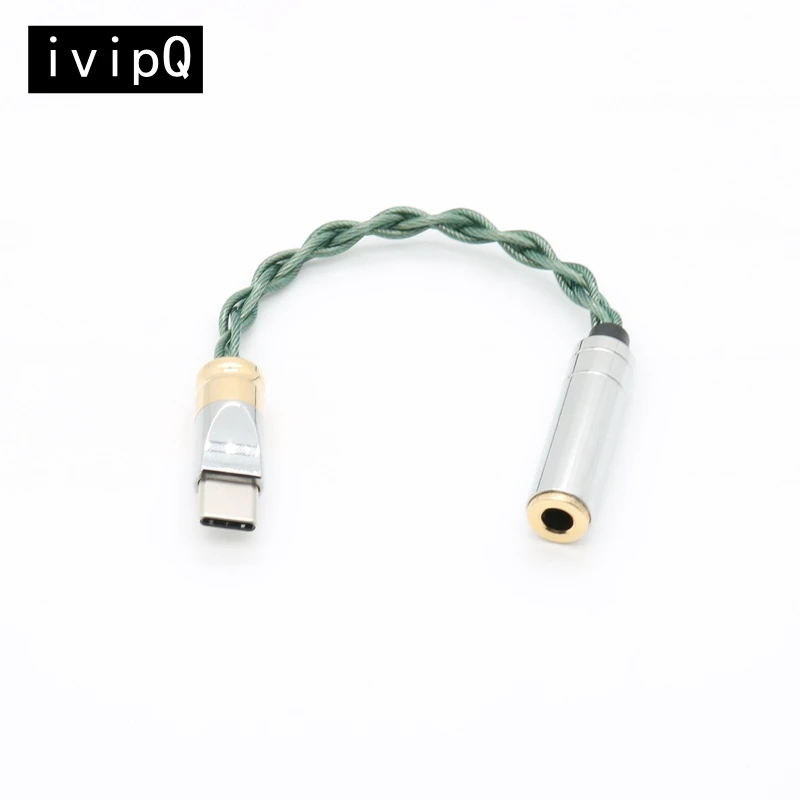 ivipQ-318 Frozen 7N Single Crystal Copper Lightning to Typec Audio Cable Conversion Cable dac Cable Decoder Ear to Ear Phone Cable