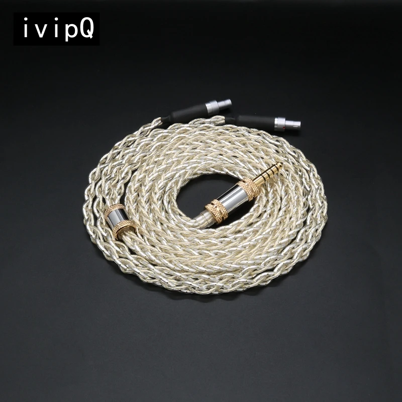 ivipQ-320 Flagship Cable Gold Silver Palladium Gold Foil Headphone Replace Cable,For HD650 HD700 HD800 HIFIMAN ANANDA 109 Por