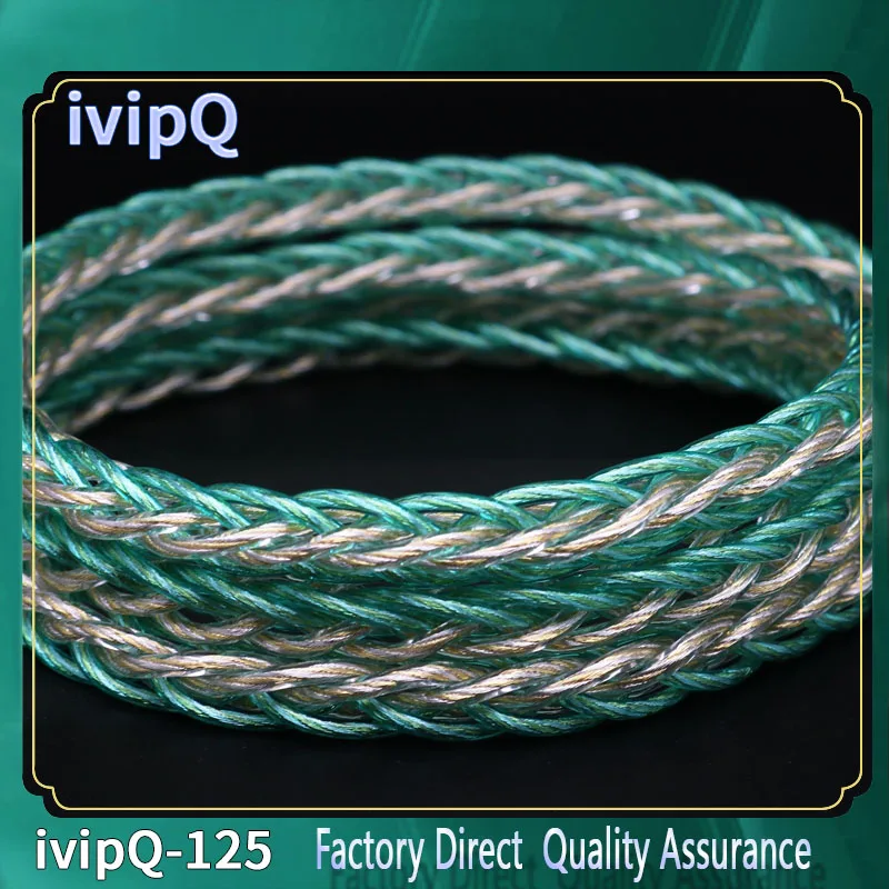 ivipQ-125 8 Core Gold Silver And Palladium HiFi IEM Earphone Cable With MMCX 2PIN N5005 IE900 For Conch V11 V12 MK3 Neko Perfomer8