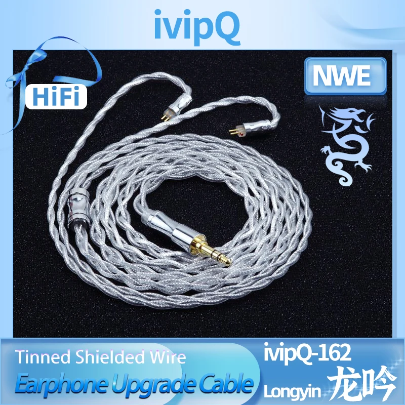 ivipQ-162 4-Core Tin Shielding Layer Oil Immersed OFC Litz HiFi Earphone Cable 2.5/3.5mm/4.4mm 0.78 2PIN MMCX QDC IE900 for Fudu DZ4