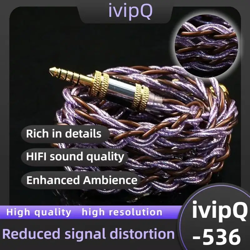 ivipQ-536 6-Core HIFI Earphones Upgrade Cable With 0.78 2PIN/MMCX/QDC/TFZ, Applicable To QKZ AKG M5