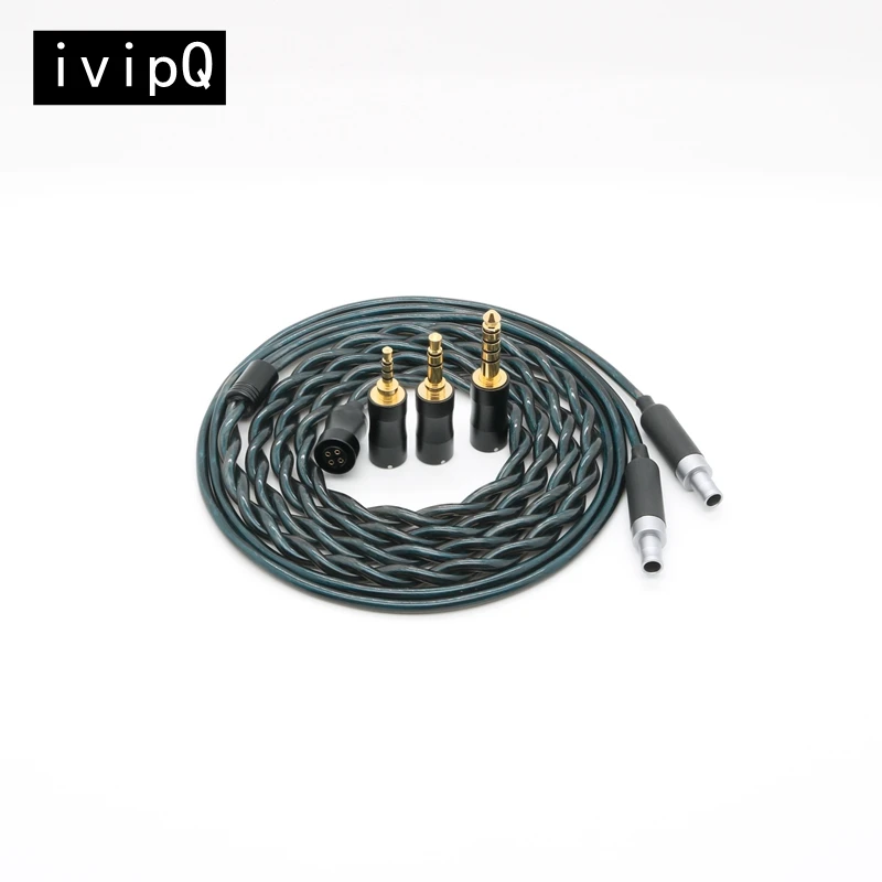 ivipQ-317 Litz Oil immersed Graphene Palladium Plating Headphone Replace Cable With 3-in-1 Plug For HIFIMAN ANANDA HD650 HD800