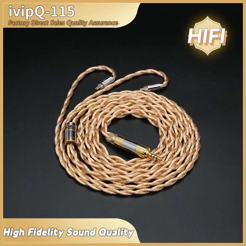 ivipQ-115 Shielded Wire Liquid Nitrogen Single Crystal Silver Earphone Upgrade Cable With MMCX/2PIN 0.78/N5005 For Conch V11 V12 MK3