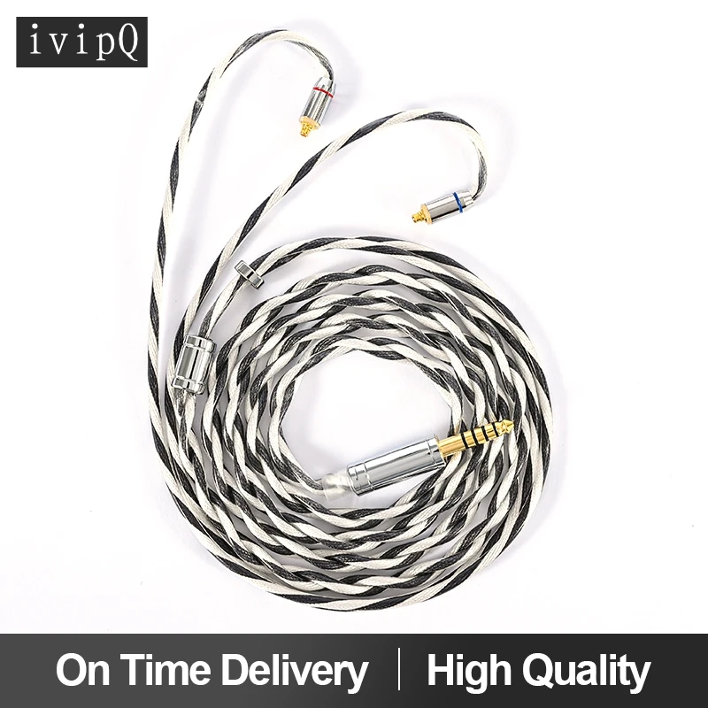 ivipQ-Stars 5N Silver-Plated Coaxial Cable MMCX/2PIN Compatible with ZAX/ZSX/AS12