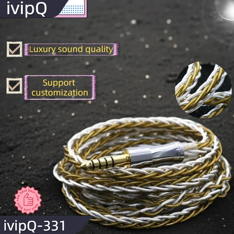 ivipQ-331 7N OCC Gold-plated HIFI Headphone Upgrade Cable with 3.5mm/4.4mm/6.35mm /mini For HD650 HD800 HIFIMAN ANANDA