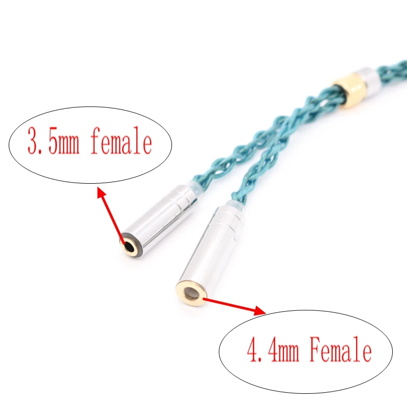 ivipQ-60 8 Core 7N OCC+OCC Silver Plating Adapter Cable 4.4mm Plug to 2.5mm/ 3.5mm Balanced Female Interchangeable Conversion Cable
