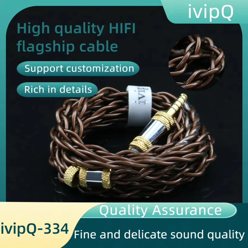 ivipQ-334 Flagship 4-Core Litz Frozen 7N OCC Headphone Upgrade Cable With 3.5mm/4.4mm/Dual miniXLRFor HD650 HD800 HIFIMAN ANANDA