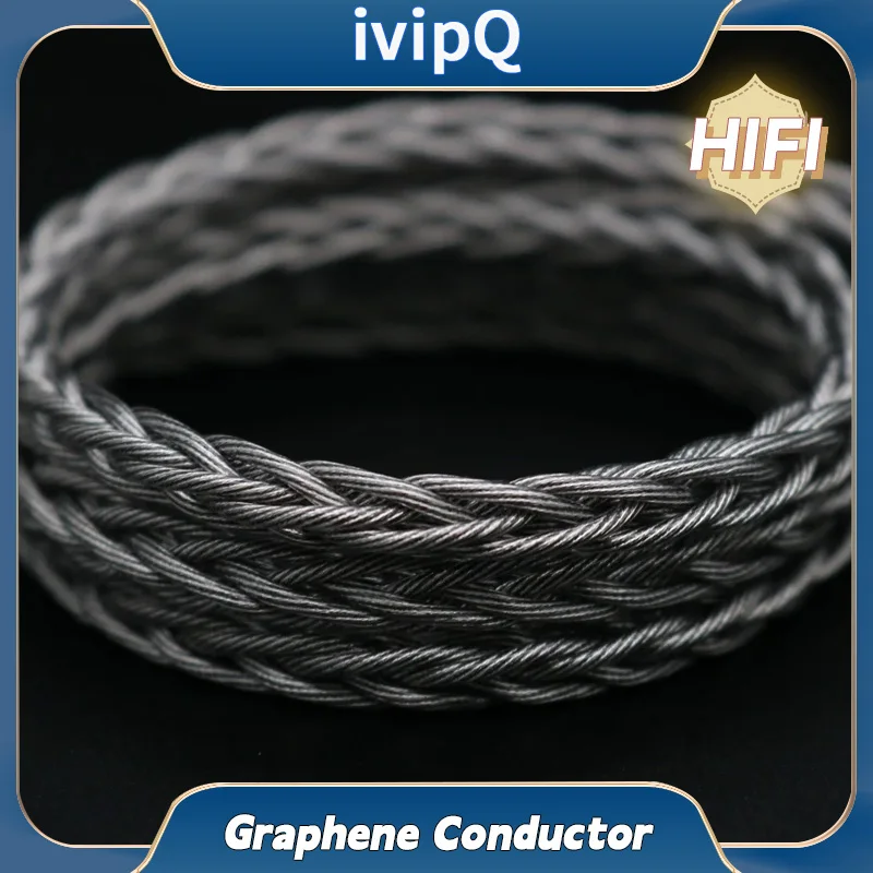 ivipQ 8-Cores HiFi LITZ Structure OCC Plated Silver+Graphene Earphone Upgrade Cable,With 2.5/3.5mm/4.4mm and MMCX/2PIN 0.78/QDC