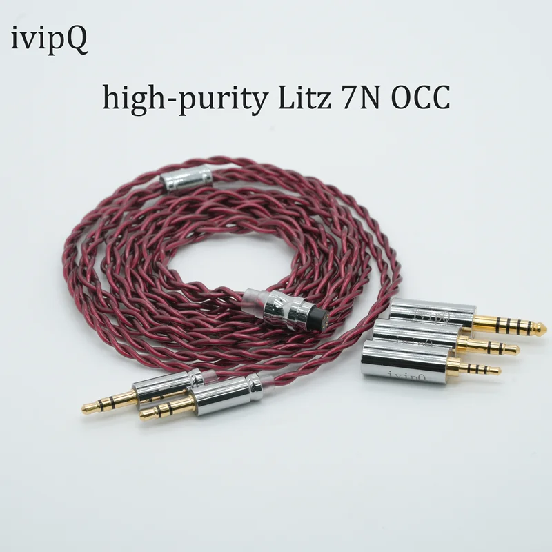 ivipQ-40 IEM Cable High-purity Litz 7N OCC+Palladium + Graphene Three Elements Headphone Cable,For HD580 HD650 HD800