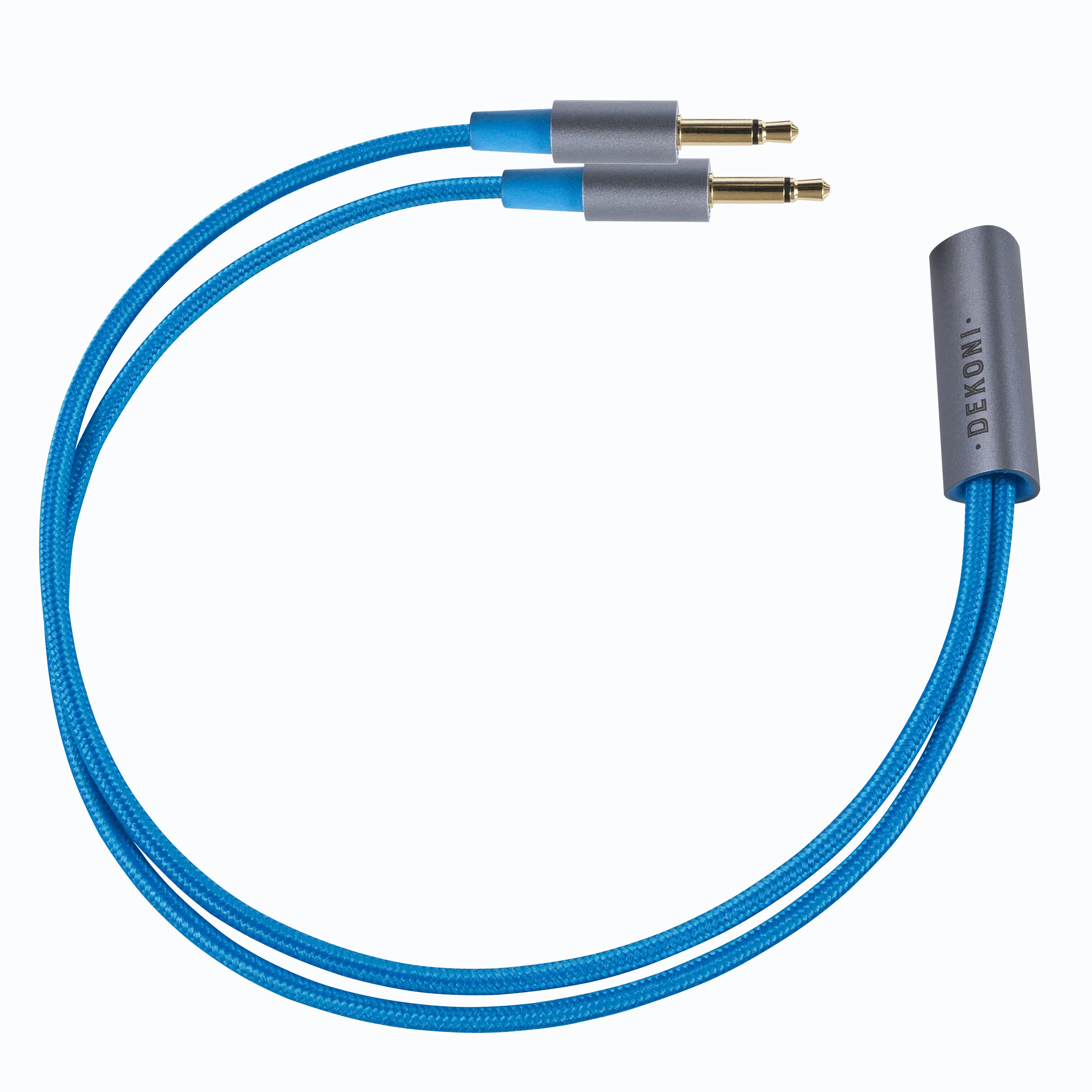 Dekoni Audio Ensemble Postsplit Blue Nylon Woven Jacket Headphone Connectors - GreshamTech