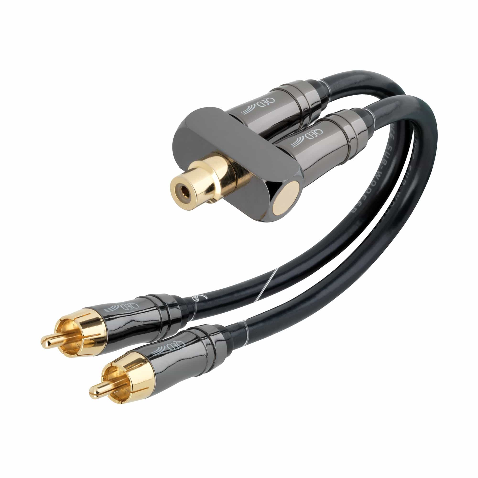 QED Performance Subwoofer Y Adapter F/RCA to Dual M/RCA Each - GreshamTech