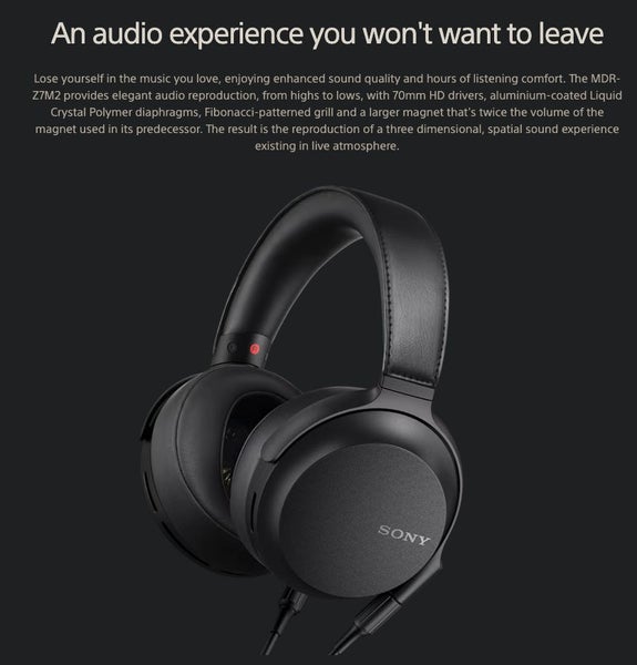 SONY MDR-Z7M2 Hi-Res Over-Ear Headphones Wired Brand New - GreshamTech