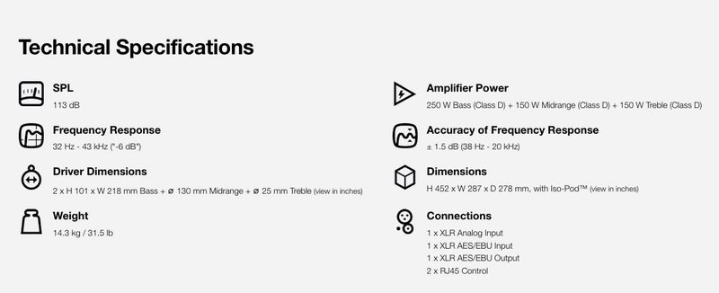 Genelec 8351B SAM™ Studio Monitor Speaker Brand New (Single) - GreshamTech