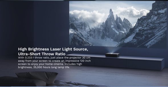 Mi 4K Laser Projector 4K TV IMAX Enhanced 2400 ANSI Lumens New - GreshamTech