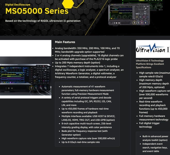 Rigol DHO-5354 Oscilloscope 350Mhz,4Channels , 8GSa/s Brand New - GreshamTech