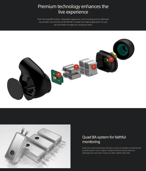 SONY IER-M7 IEM Hi-Res In-Ear Headphones Wired Brand New - GreshamTech