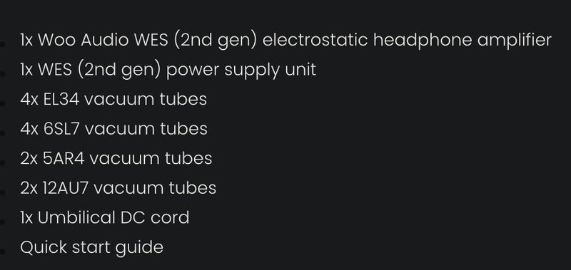 Woo Audio WES Electrostatic Headphone Amplifier Like New condition - GreshamTech
