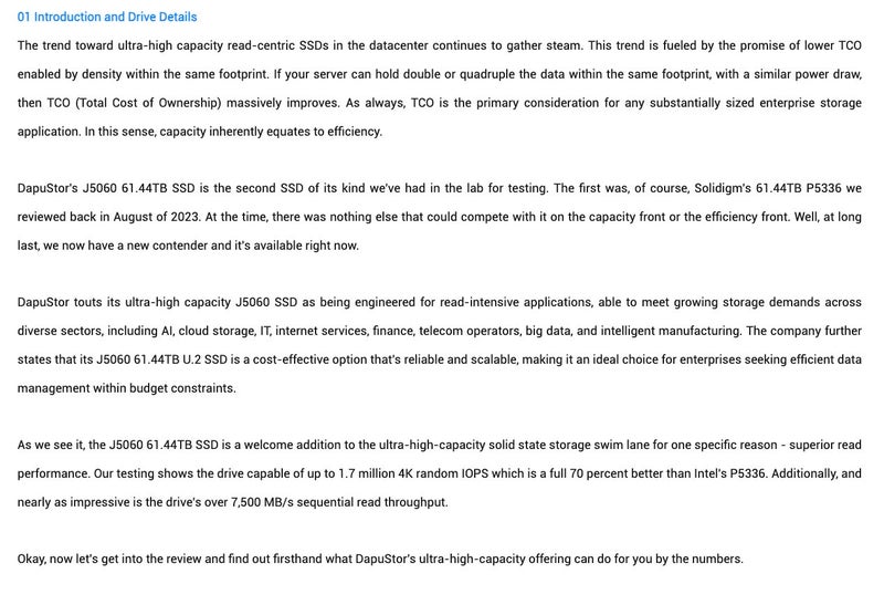 DapuStor J5060 122.88TB QLC U.2 Data Center Enterprise SSD Brand New - GreshamTech