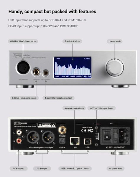 DAART ASURA AK4499 Streamer & Desktop DAC & Headphone Amplifier (YULONG) New - GreshamTech
