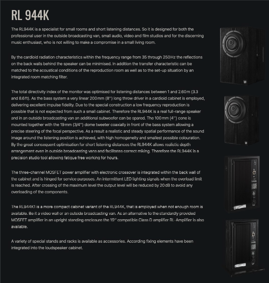 Geithain RL 944K Bookshelf Speaker Brand New - GreshamTech