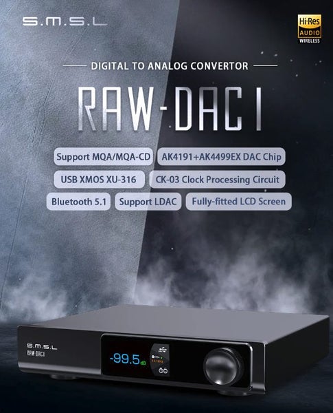 SMSL S.M.S.L RAW-DAC1 AK4499EX Balanced DAC DAP Music Player Brand New - GreshamTech
