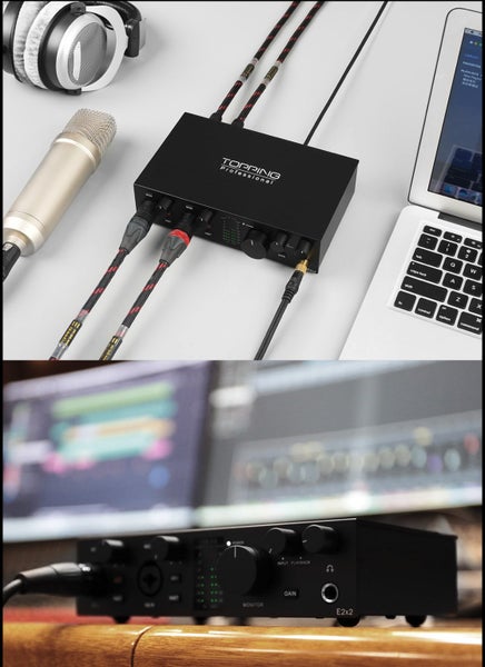 Topping E2x2 Audio Interface recording device USB Brand New 7-9 days - GreshamTech