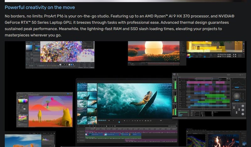 ASUS ProArt P16 RTX 5070 PC Gaming 16 2.8K OLED 120Hz Touch Touch Screen New - GreshamTech