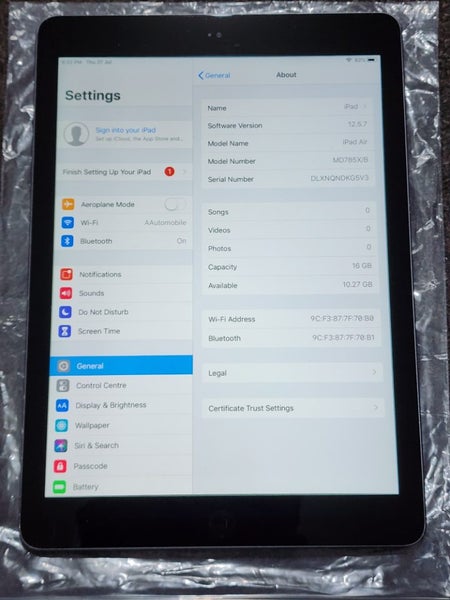 iPad Air 1 16GB WIFI Afterpay (A1474 ) Black color 0835 - GreshamTech